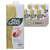 Chá Branco Com Lichia FEEL GOOD 1L 6 Unidades 