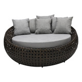 Chaise Sofá Redondo Milani Luxo Fibra Sintética Resistente