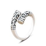 Chakrit Anel Ajustável Com Abertura De Prata Tailandesa Em Ouro Vintage Para Mulheres E Homens Joias Metal Não Precioso Brasanita