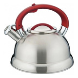Chaleira Aço Inox 3l Fundo Triplo Diletta Vermelha Mor 7707