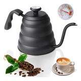 Chaleira Aço Inox Bico Fino Café Barista Com Termometro