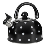 Chaleira Aço Inox Preto Poa 2 5 Litros Com Apito Alça Móvel