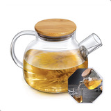 Chaleira Bule Redonda Vidro C coador 900ml vai Ao Fogo