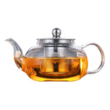 Chaleira Bule Vidro Resistente Ao Fogo E Infusor Inox 900ml