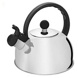 Chaleira Com Apito 2 Litros Em Aço Inox Prata Hércules
