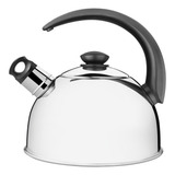 Chaleira Com Apito Aço Inox Cabo Preto 3 Litros Tramontina