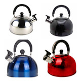 Chaleira Com Apito Kehome Basic Preta Inox 2l Com Tampa Cor Preto