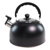 Chaleira Com Apito Kehome Basic Preta Inox 2l Com Tampa Cor