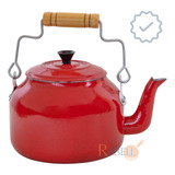 Chaleira De Aluminio Retro 3l Reforçada Com Alça Vermelha Cor Vermelho