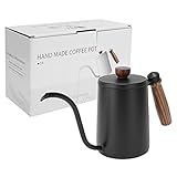 Chaleira De Café De 600Ml AçO InoxidáVel 304 PescoçO De Ganso Despeje Sobre A Chaleira De Café Com Cabo De Madeira Bico Longo Estreito Aquecimento RáPido Chaleira De MãO Para Chá E Café 01 
