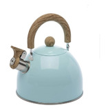 Chaleira De Inox 3 Litros Com Apito E Tampa Cabo De Bambu