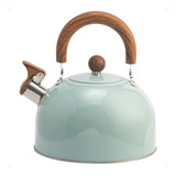 Chaleira De Inox 3 Litros Com Apito E Tampa Cabo De Bambu