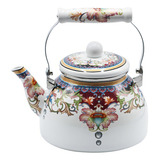Chaleira Esmaltada 2 5 Litros Charm Indiana Decorativa