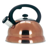 Chaleira Inox Alto Brilho 3 Litros Com Apito Bronze Luxo