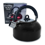 Chaleira Inox Com Apito Fixo Vermelha 2 Litros Qualidade
