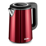 Chaleira Jarra Elétrica Aço Inox 2 Litros Aquece Rapido Mmh Cor Vermelho 110v