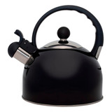 Chaleira Preta Inox Com Apito Bule De Cha Cafe 2 Litros