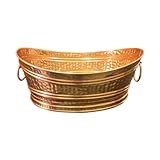 Champanheira Balde Gelo Em Cobre Oval Com Alças Artesanal - 10 Litros