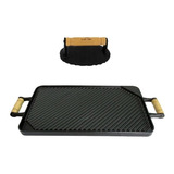 Chapa Bifeteira Dupla Face Grelhada lisa 45x25cm Brinde