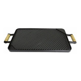 Chapa Bifeteira Dupla Face Grill lisa 45x25cm Ferro Fundido