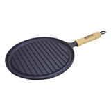 Chapa Bifeteira Ferro Fundido Redonda Frisada 22cm