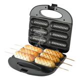 Chapa Crepeira Elétrica Crepe Hot Dog Cor Preto inox