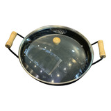 Chapa Disco Tipo Arado 40cm Com Borda Tampa Vidro P Porção