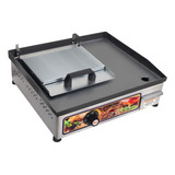 Chapa Elétrica De Lanches Inox C Prensa 40x35 Profissional