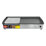Chapa Elétrica De Lanches Pratic Metal Inox 70x30cm Profissional 127v