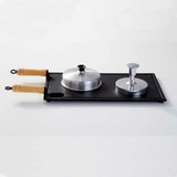 Chapa Ferro Fundido P Hamburguer Abafador Modelador