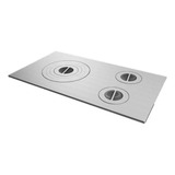 Chapa Fogão A Lenha Polida 3 Furos Ferro Fundido 47x85 Cm Cor Prateado