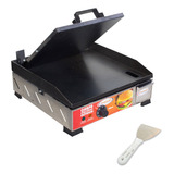 Chapa Profissional Lanche 40x40 Elétrica 220v Inox C Prensa