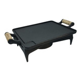 Chapa Rechaud De Ferro Fundido Retangular De Mesa Completo 