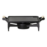 Chapa Rechaud De Mesa Ferro Fundido Retangular Liso Completo