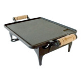 Chapa Rechaud De Mesa Ferro Fundido Retangular Liso Completo