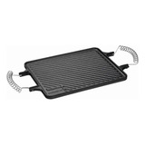 Chapa Reta Ferro Fundido Dupla Face Alça Espiral 28cm X 23cm