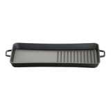Chapa Slim Grill 2 Em 1 Ferro Fundido Grelha Assa Retangular