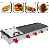 Chapeira Chapa Lanche 30x97 Hot Dog 4 Queimador Gás C Prensa