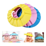 Chapéu Banho Bebê Viseira Anti Shampoo Protetor Olhos Cor Az