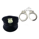 Chapéu Boina Quepe Policial Algema Festa Fantasia Cosplay Cor Preto