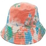 Chapéu Bucket Tie Dye Colorido Dupla Face Unissex Salmao E Azul