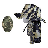 Chapéu Camuflado Para Pesca Com Protetor De Pescoço