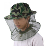 Chapéu Camuflado Protetor Com Mosquiteiro Camping Pesca Caça
