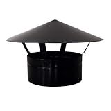 Chapéu Chinês 9 Polegadas Chaminé Churrasqueira Preto