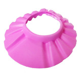 Chapéu De Banho Protetor Viseira Lava Cabeça Bebês Rosa