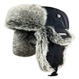 Chapéu De Inverno Para Homens E Mulheres Chapéu De Inverno De Pele Sintética Ushanka Chapéu Bomber Preto XX Large 3X Large