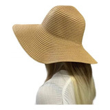 Chapéu De Palha Feminino Moda Praia Com Viseira E Laco