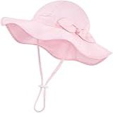 Chapéu De Sol Para Bebês Chapéu De Praia Ajustável Para Uso Ao Ar Livre Proteção Solar FPS 50 Aba Larga Infantil Rosa 0 6 Meses