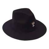 Chapeu Exu Veludo Com Tridente Preto Em Feltro Umbanda