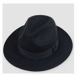 Chapéu Fedora Aba Media Dura Feminino Masculino Rêtro Preto
